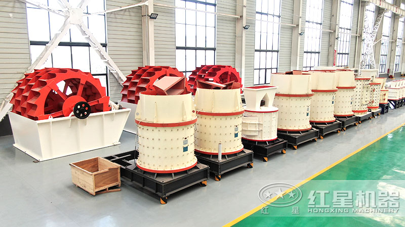 紅星機器洗砂機設(shè)備車間一角