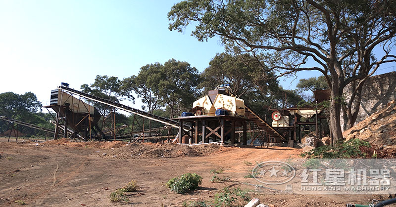 69顎破機+2臺反擊破配置石頭破碎生產線