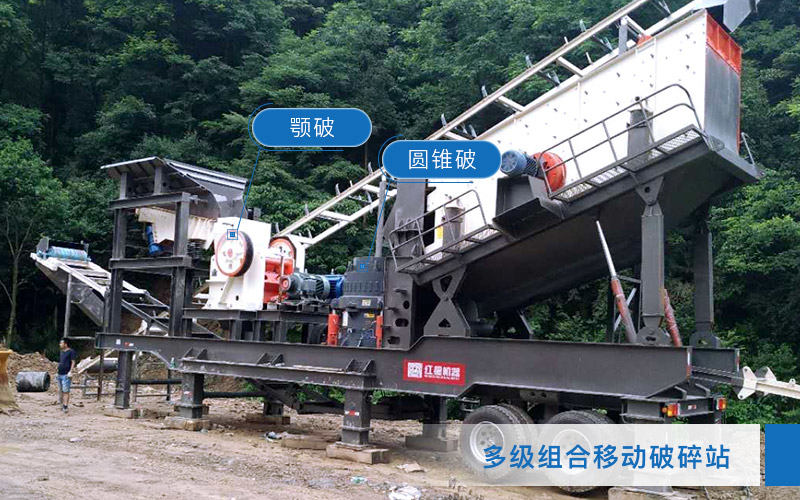 四合一車載破碎機:鄂破+圓錐破 四合一車載破碎機:鄂破+圓錐破