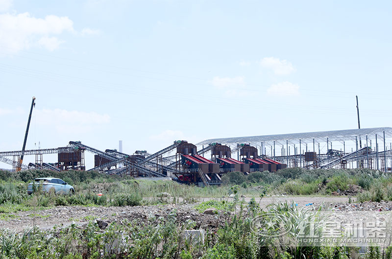 浙江舟山花崗巖濕式制砂生產線現場 浙江舟山花崗巖濕式制砂生產線現場