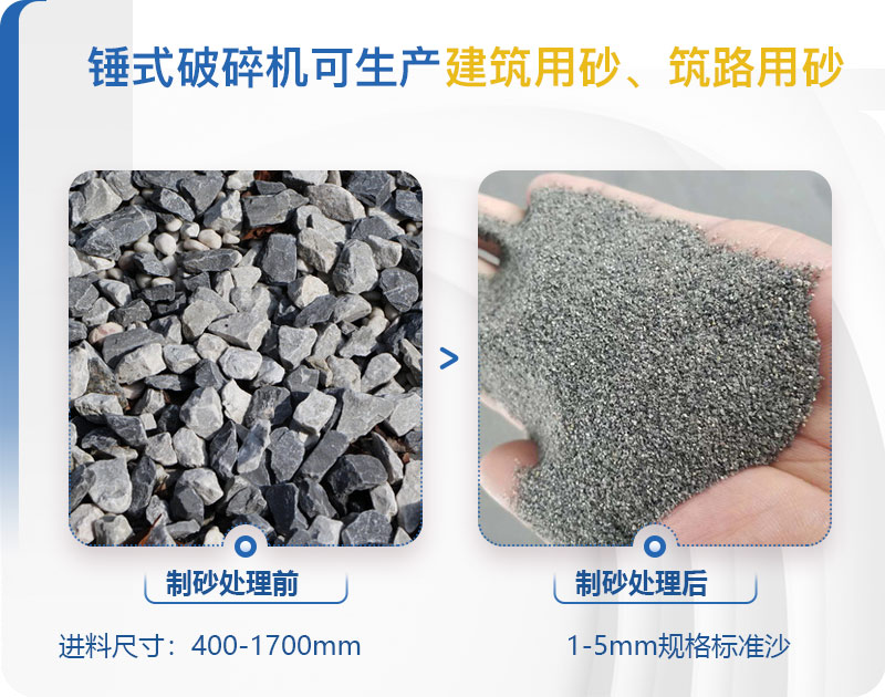 錘式破碎機可 用于石料制砂 錘式破碎機可 用于石料制砂