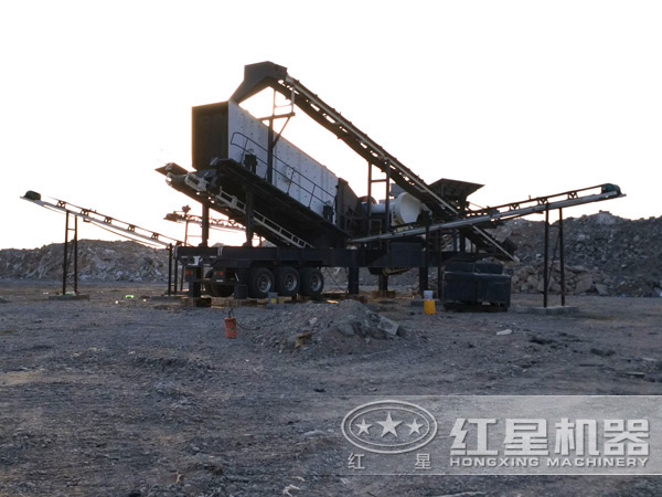 建筑垃圾移動破碎站現場圖