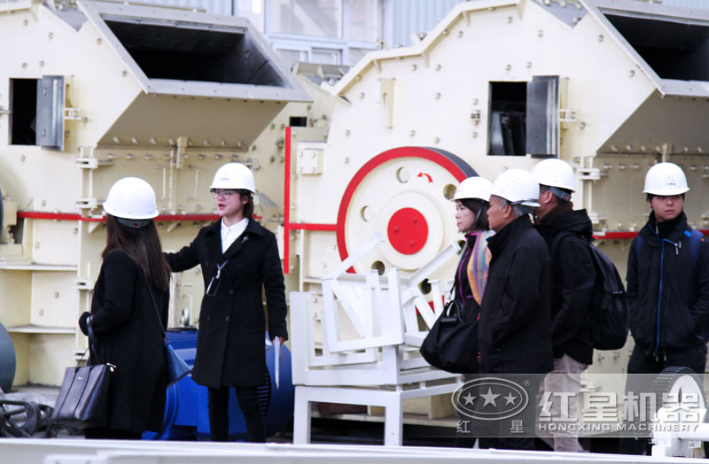 客戶(hù)前往高效細(xì)碎機(jī)車(chē)間參觀