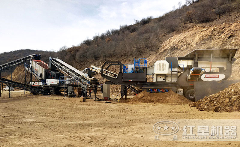 流動碎石機械設備現場實拍