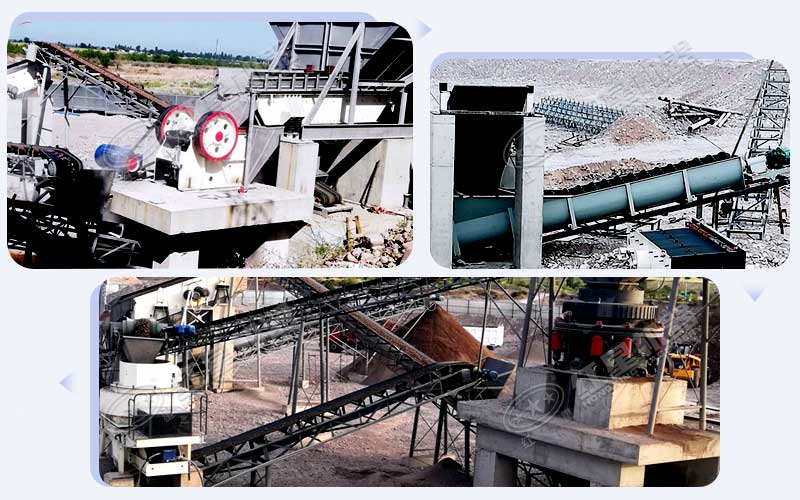 針對硬石料加工設計的制砂方案現場