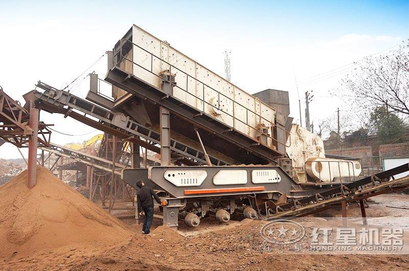 國外建筑垃圾制沙現場