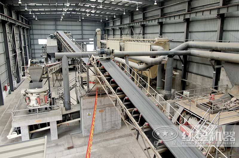 紅星機器為客戶打造的環保制砂生產線現場