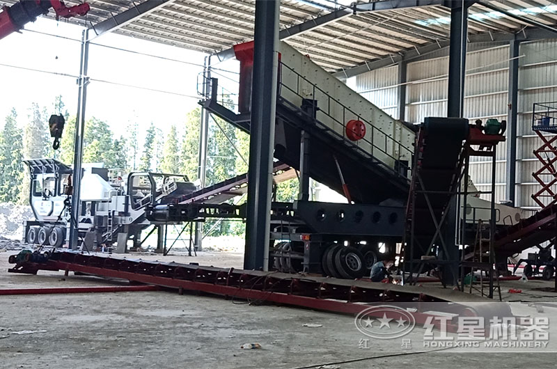 建筑垃圾處理生產線安裝現場