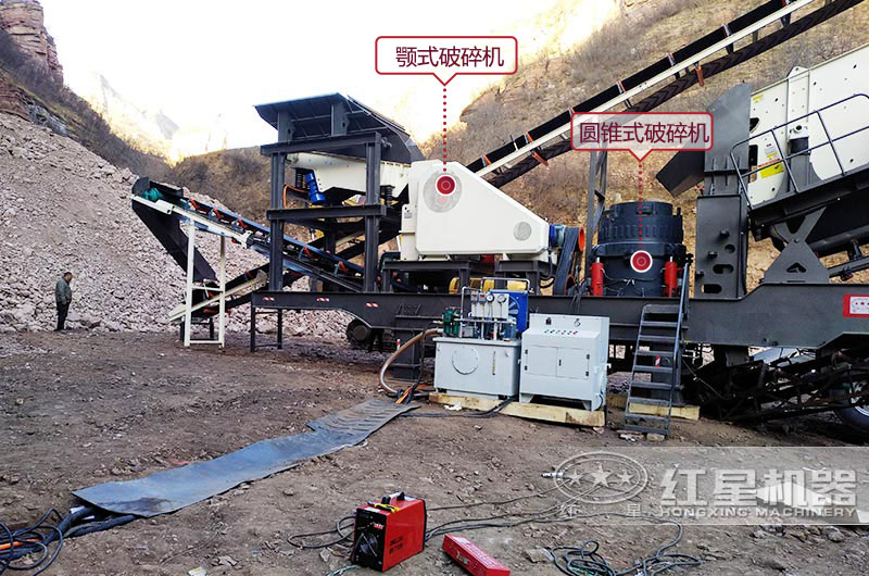 鄂破圓錐式粉碎制砂一體機現場